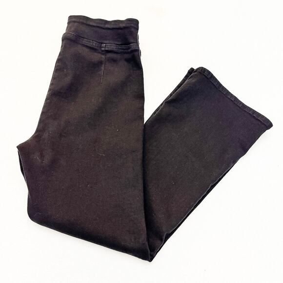 Frame JCMB631 Black Flare Jegging Pull On Stretch Denim Jeans Sheen Noir Size 2 - Picture 8 of 8